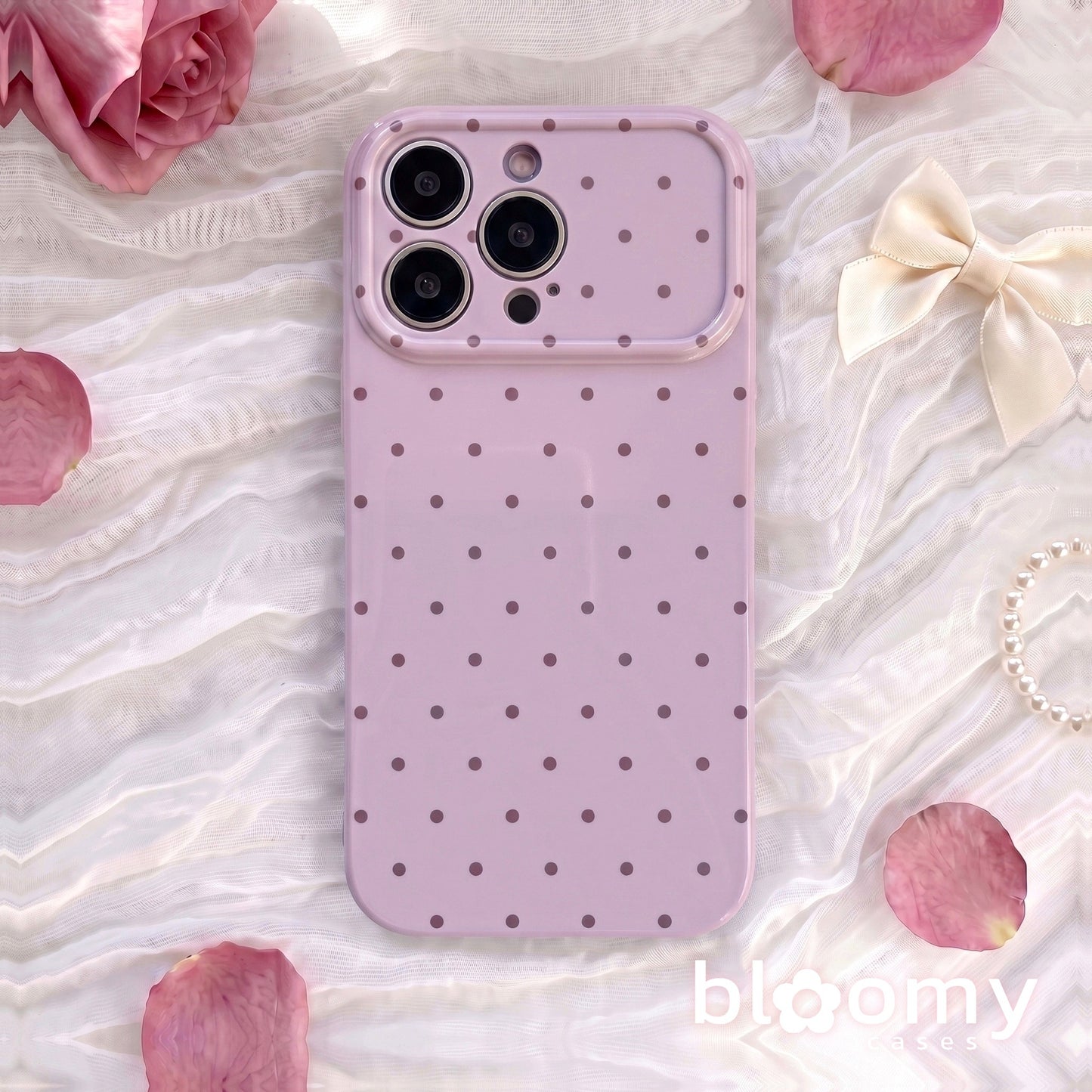Mauve Polka Dot iPhone Case - iPhone 16 series and earlier