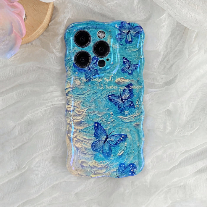 Blue Butterfly Ocean iPhone Case