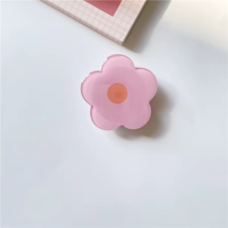 Pink Flower Acrylic Pop Socket