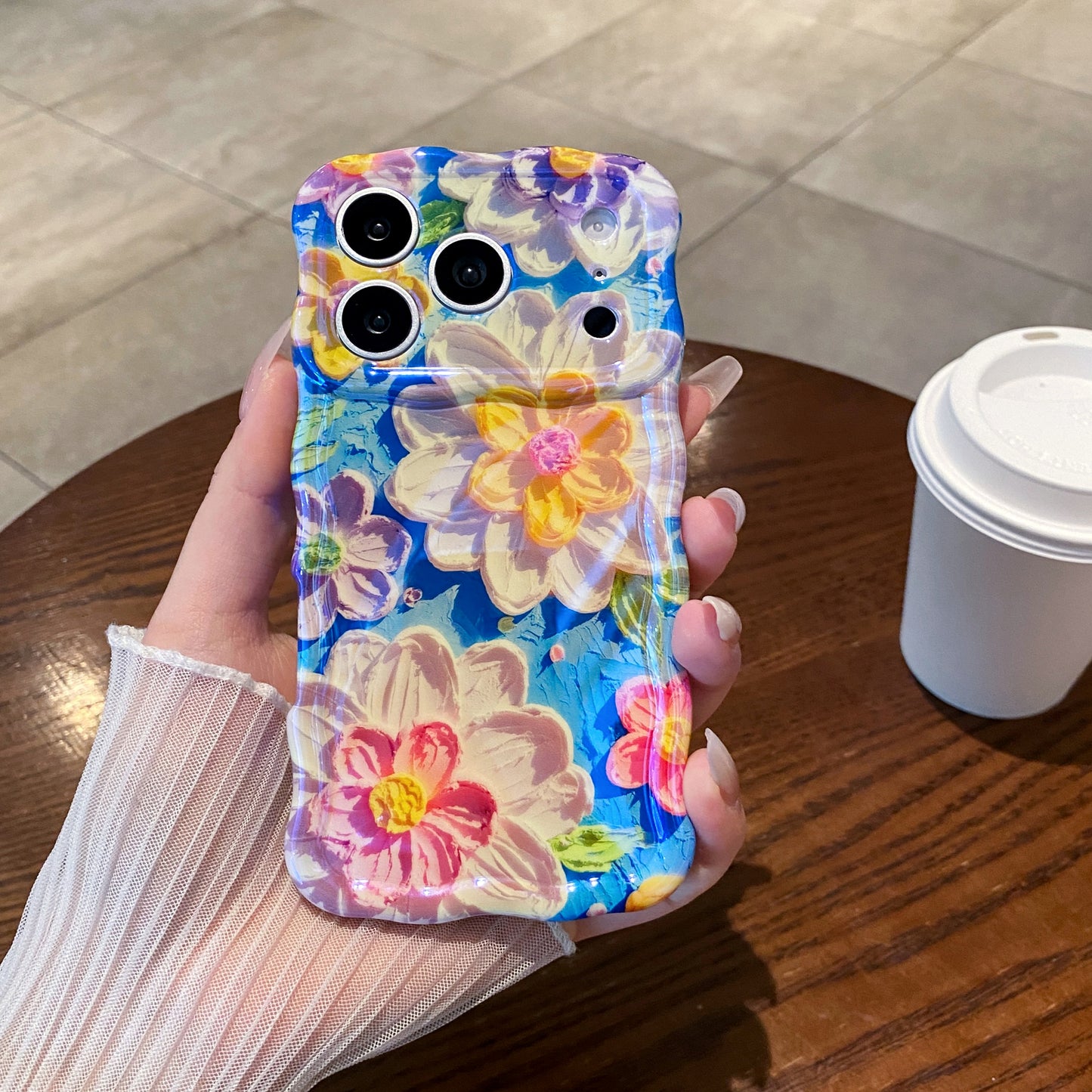 Blue Cream Bouquet iPhone Case