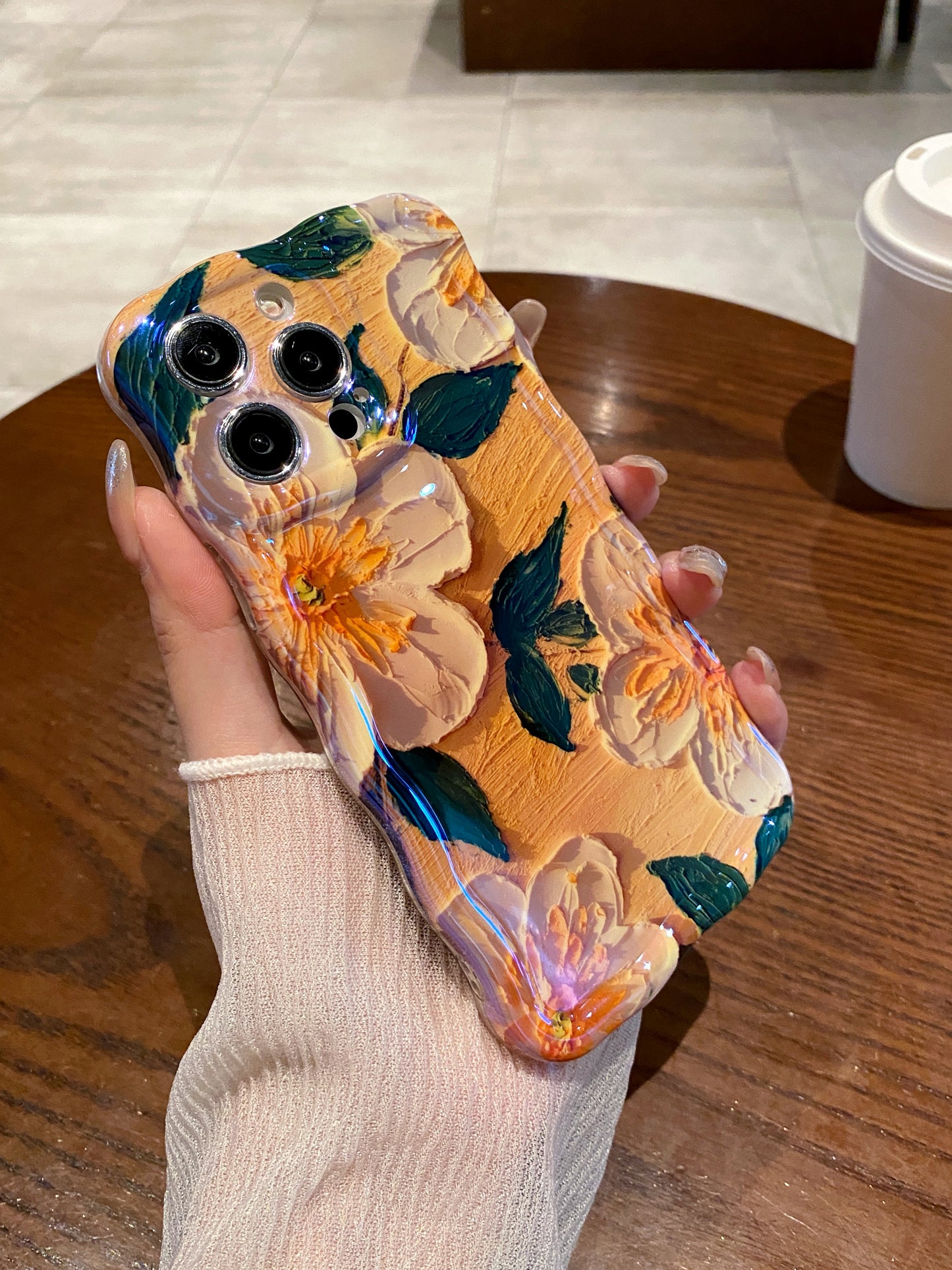 Golden Hour Peonies iPhone Case in hand