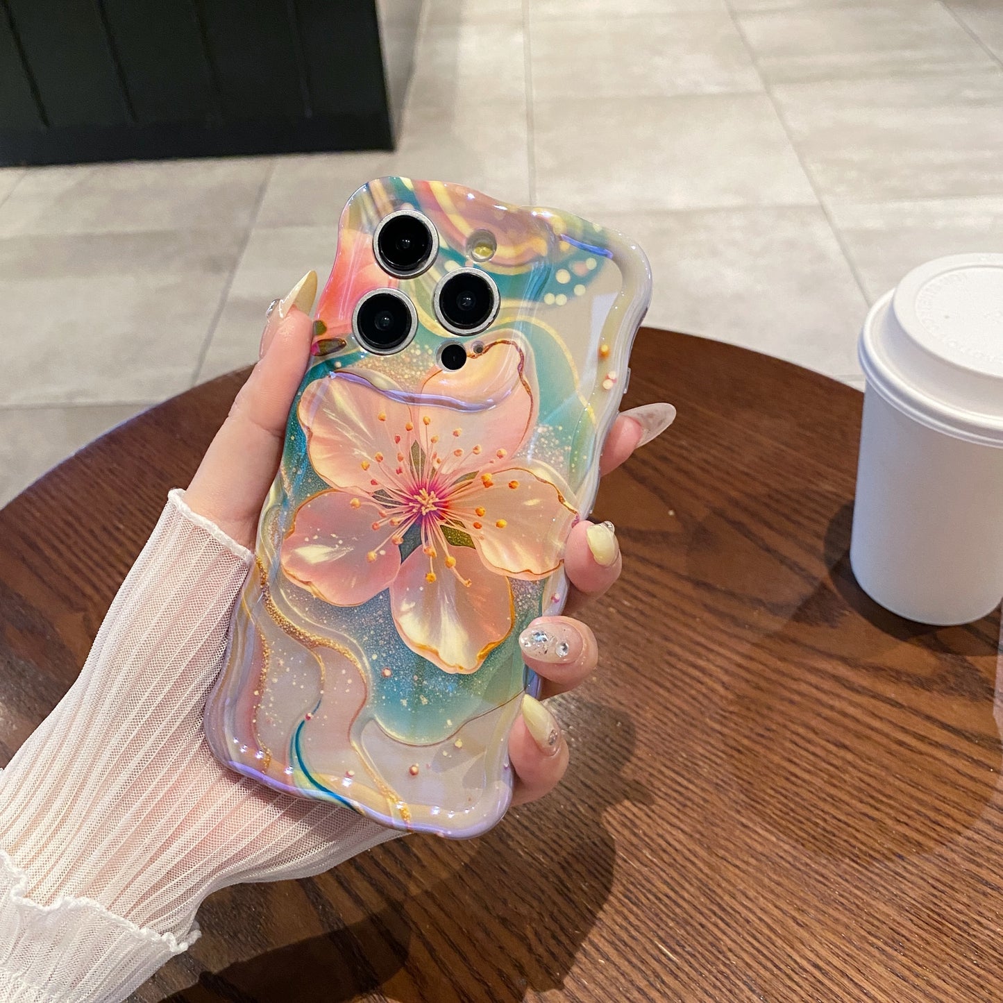 Pearlescent Sakura iPhone Case in hand