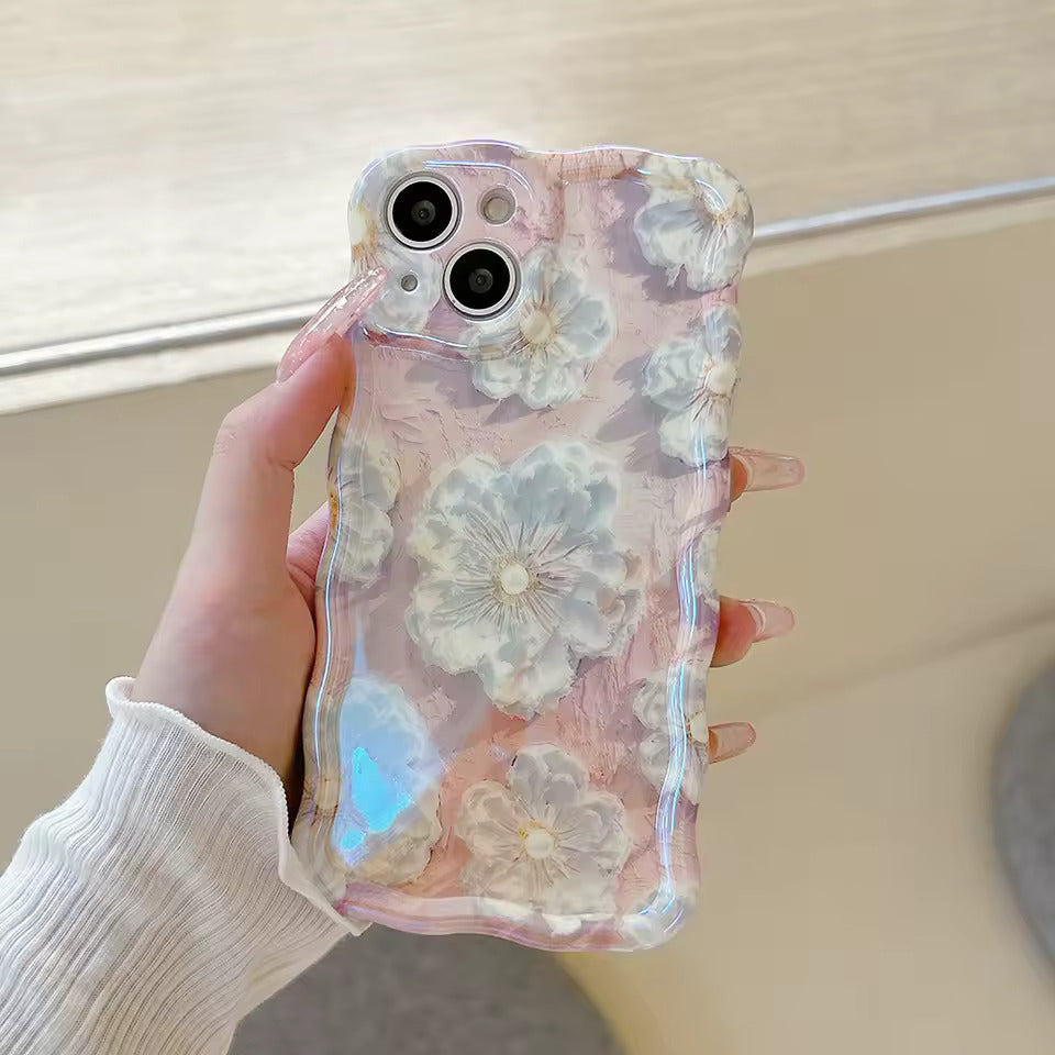 White Primrose Pink iPhone case with floral design