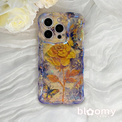 Golden Rose & Butterflies iPhone Case