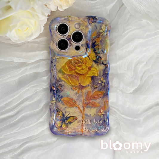 Golden Rose & Butterflies iPhone Case