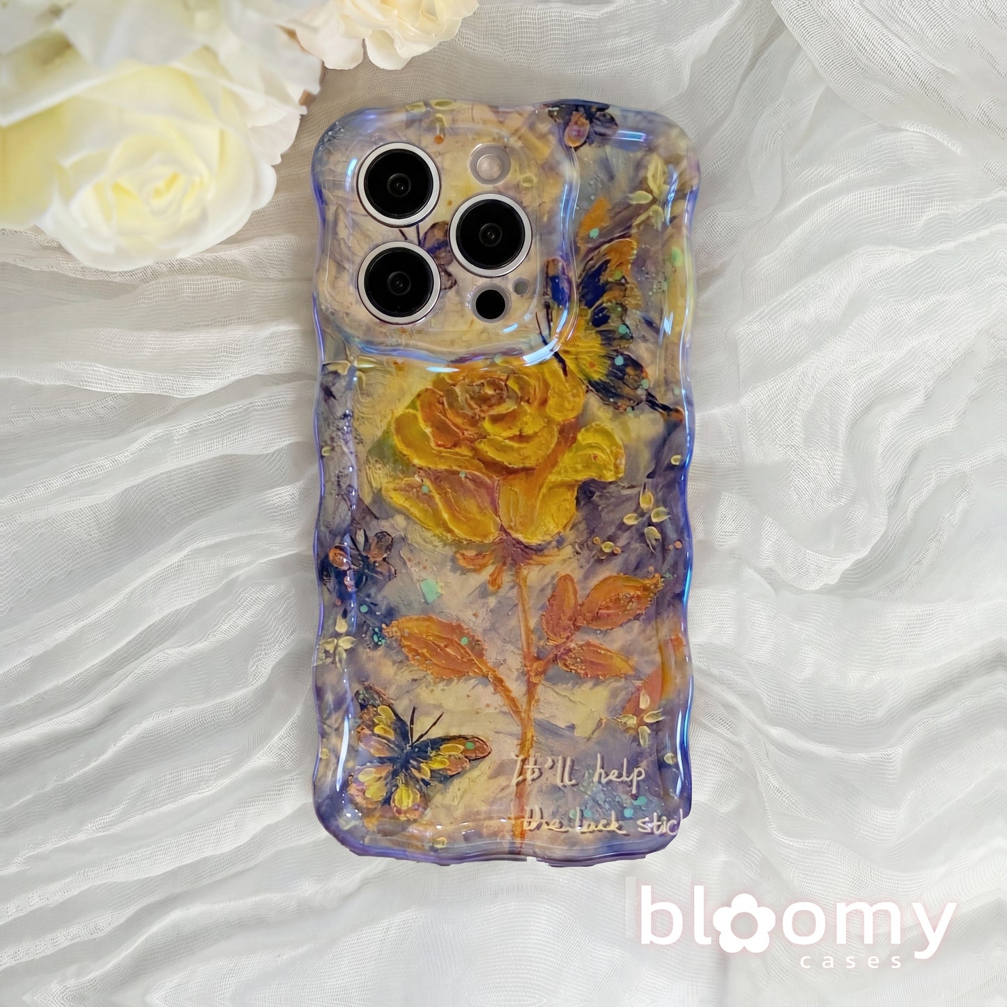 Golden Rose & Butterflies iPhone Case