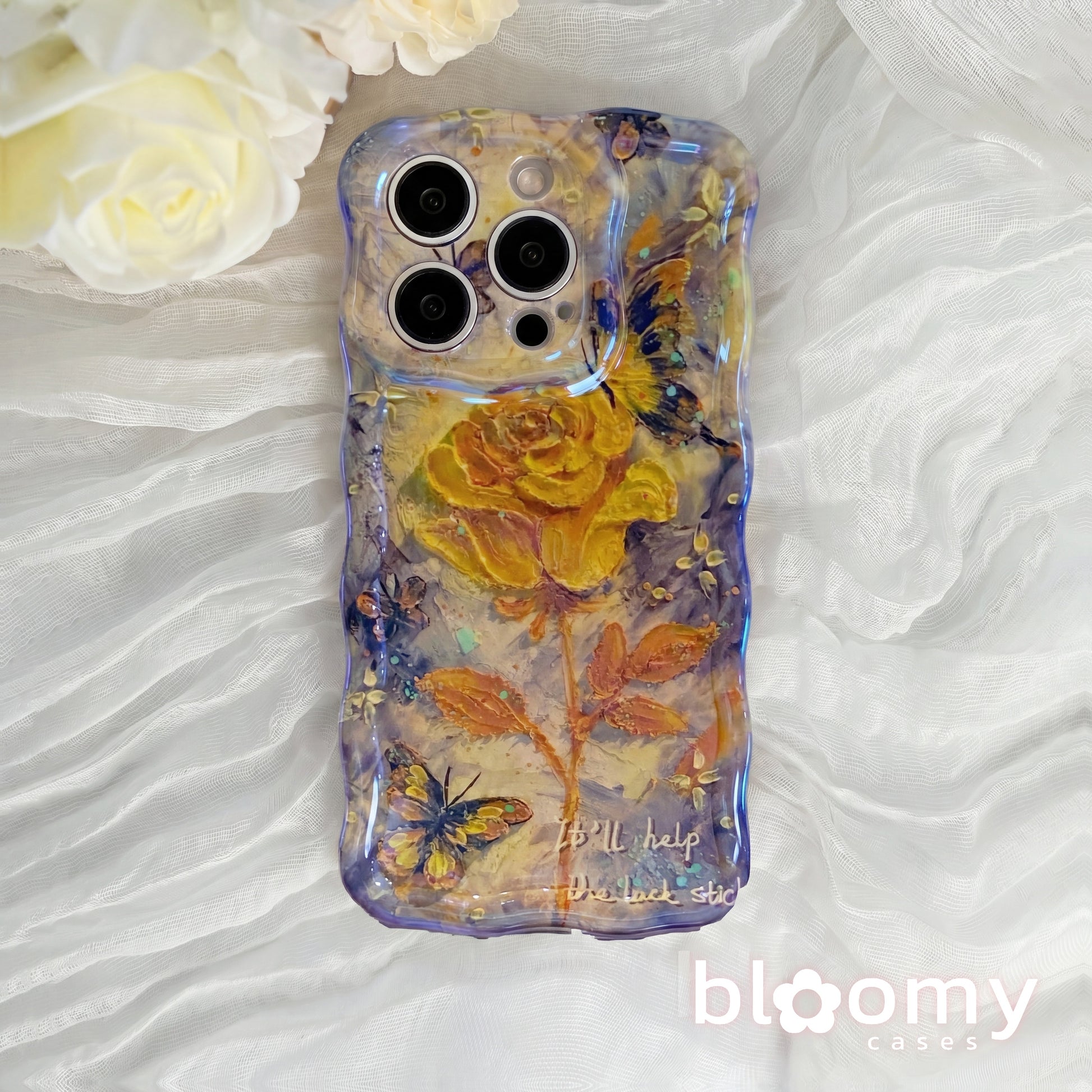Golden Rose & Butterflies iPhone Case