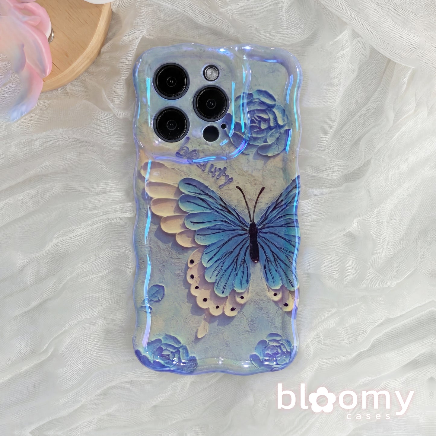 Beauty Butterfly Blue iPhone Case