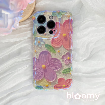 Coral & Purple Blooms iPhone Case