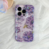 Asters Purple iPhone Case with purple aster flowers