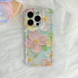 Philadelphus Blue iPhone Case with pink and white blossoms