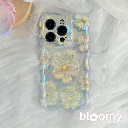 Hvid primrose blå iPhone -sag
