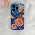 Tangerine Peony Blue iPhone Case