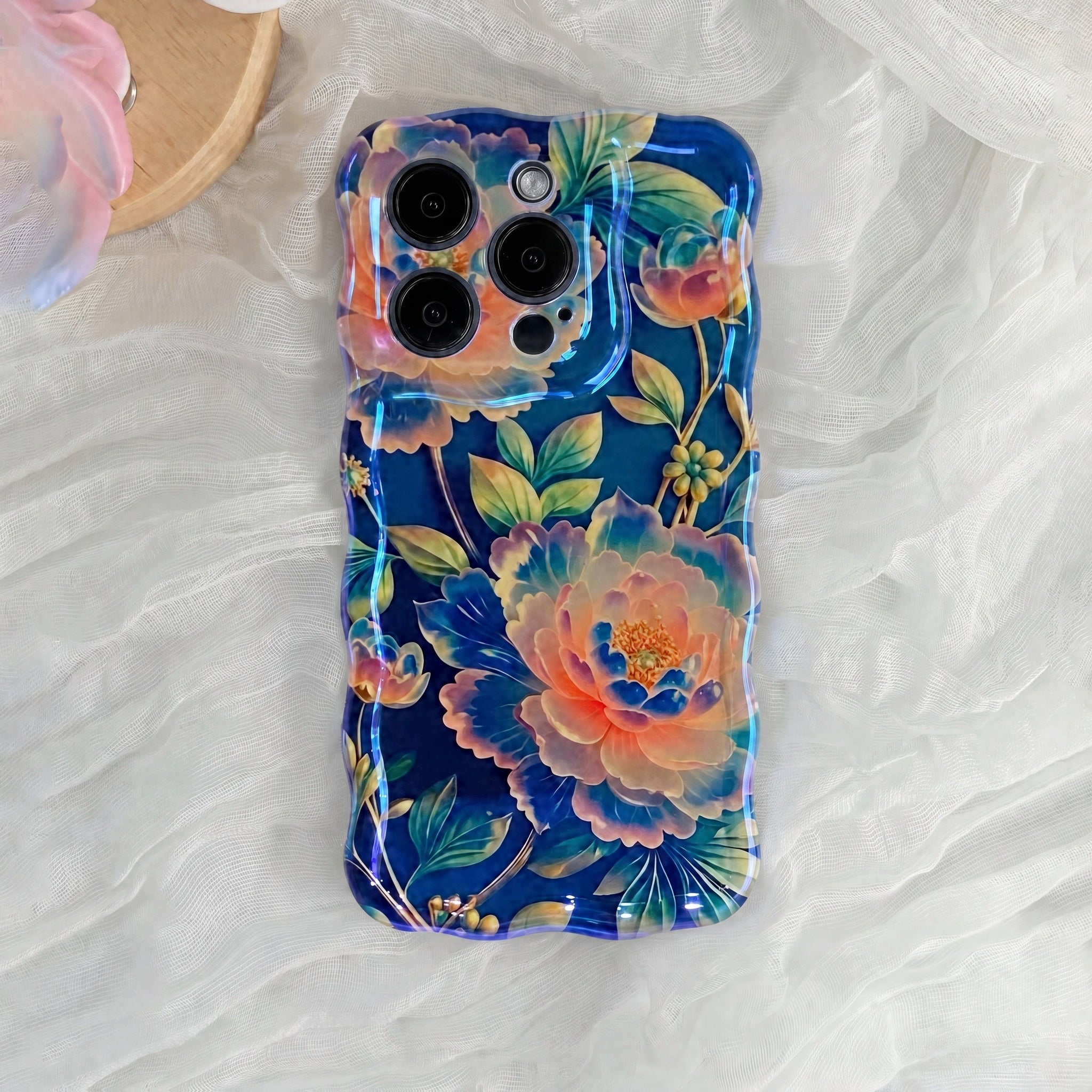 Midnight Peony Vines iPhone Case