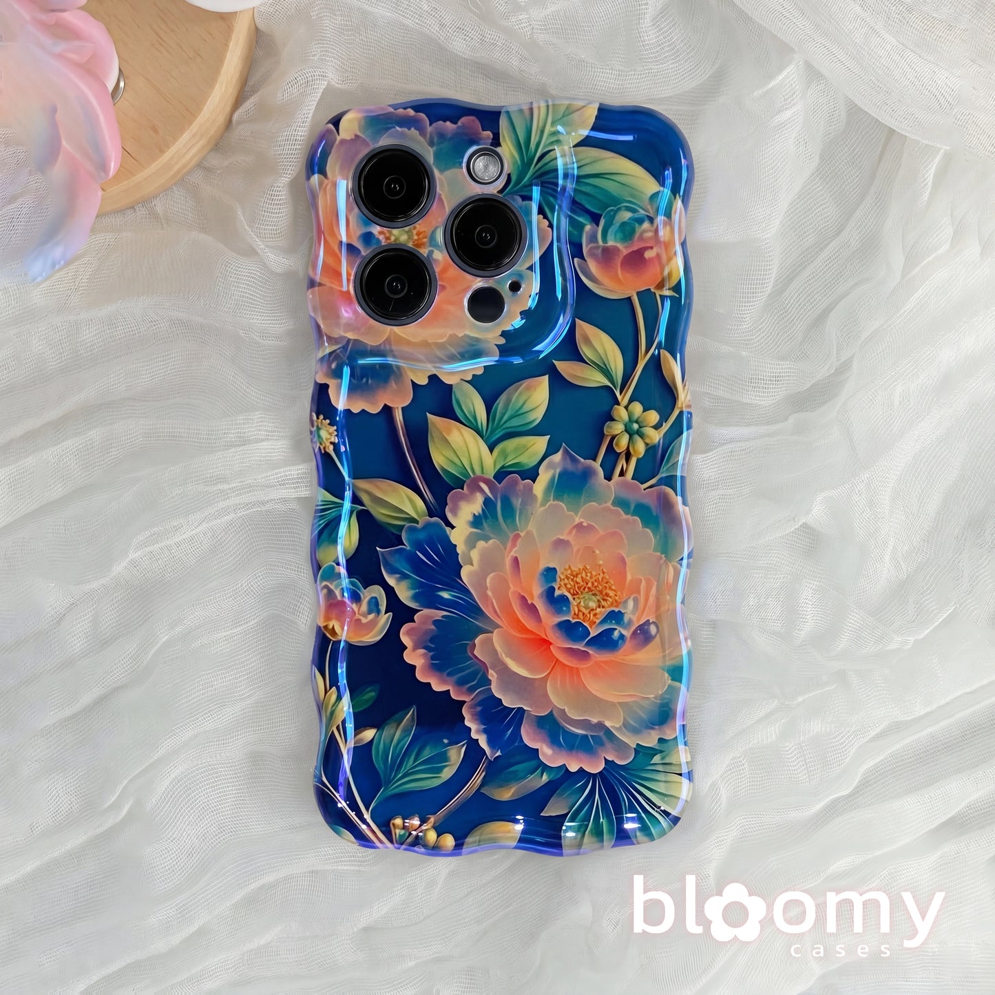 Midnight Peony Vines iPhone Case