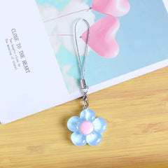 Blue Arenaria Charm floral phone strap with arenaria flowers