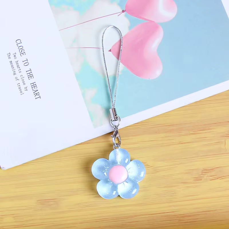Blue Arenaria Charm floral phone strap with arenaria flowers