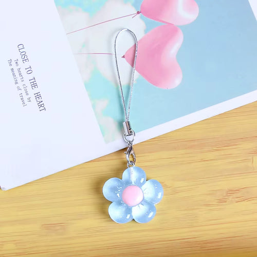 Blue Arenaria Charm floral phone strap with arenaria flowers