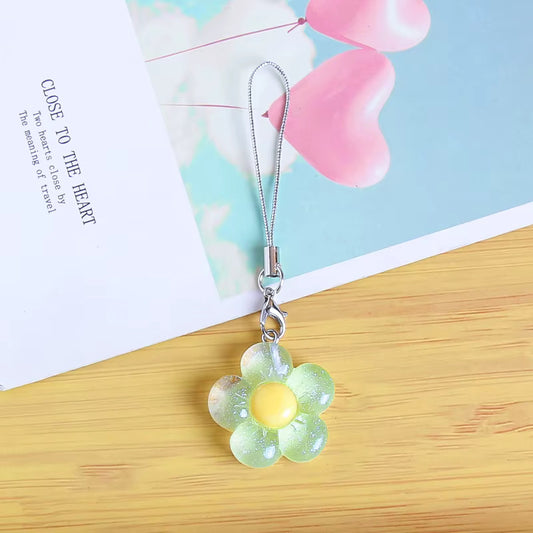 Green Arenaria Charm floral phone strap with arenaria flower
