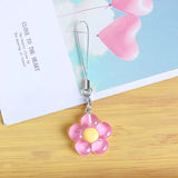Pink Arenaria Charm floral phone charm with pink strap