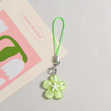 Green Blossom Charm floral phone charm and flower phone strap