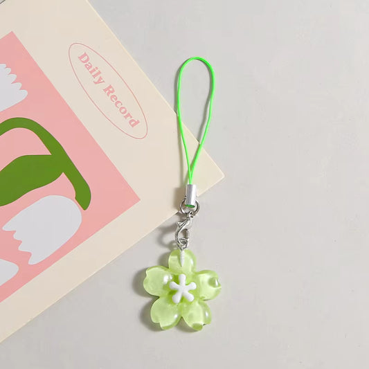 Green Blossom Charm floral phone charm and flower phone strap