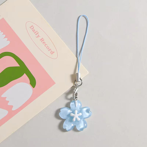 Blue Blossom Charm floral phone charm and flower phone strap