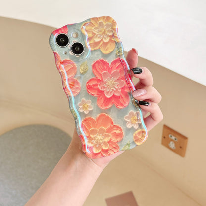 Blossoms Blue iPhone Case with blue floral phone design