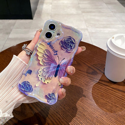 Beauty Butterfly Purple iPhone Case in hand