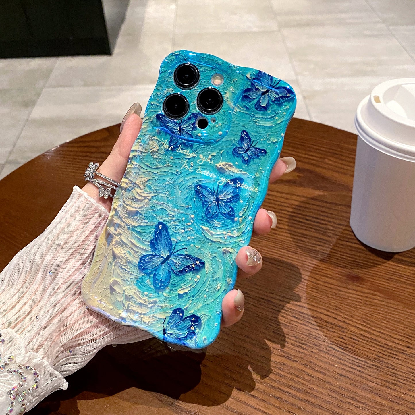 Blue Butterfly Ocean iPhone Case with nature design