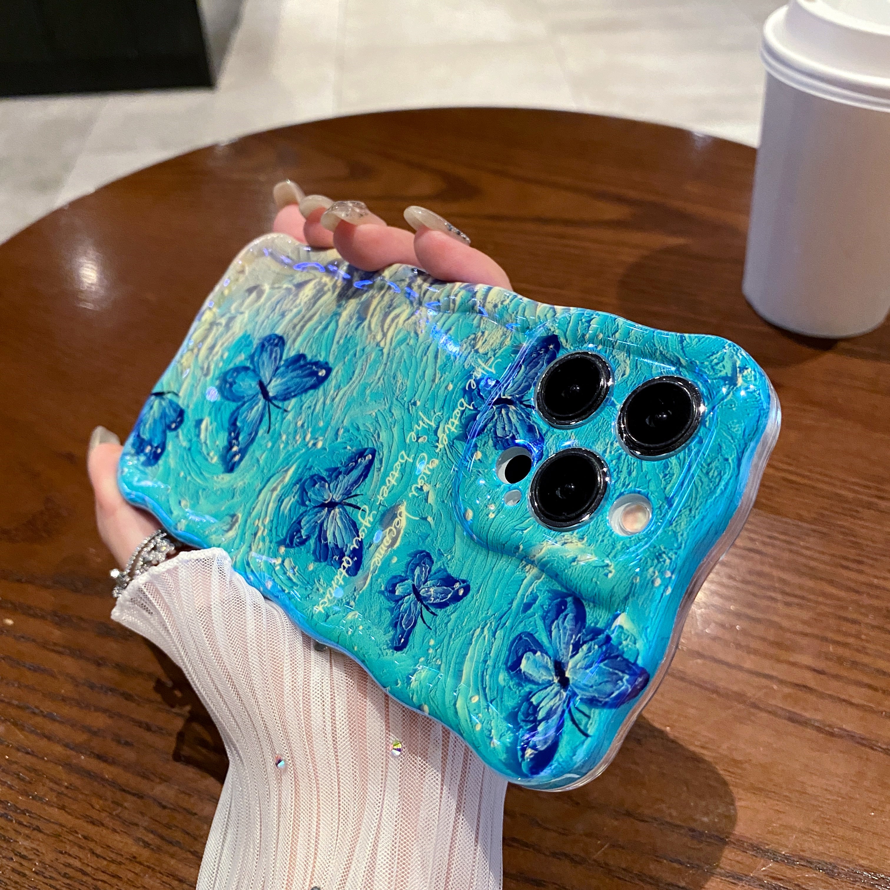 Blue Butterfly Ocean iPhone Case with nature design