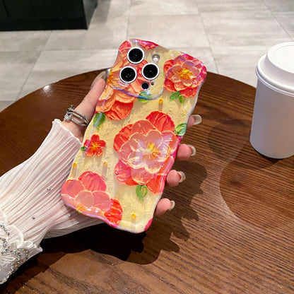 Orange & Pink Camellia iPhone Case floral phone design
