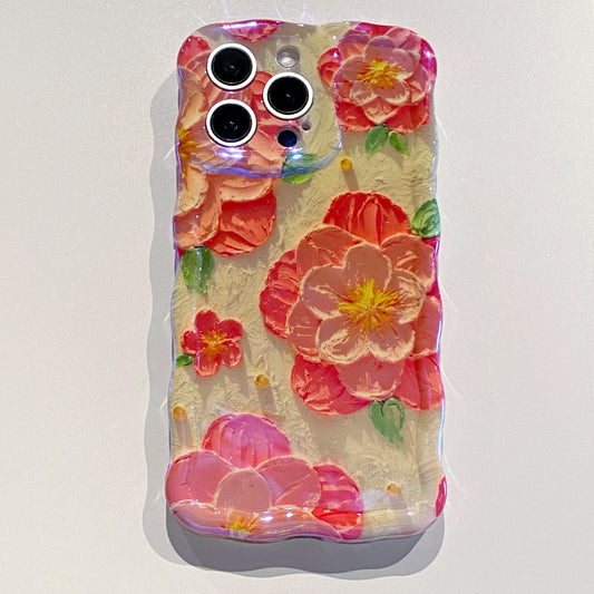 Orange & Pink Camellia iPhone Case floral phone design