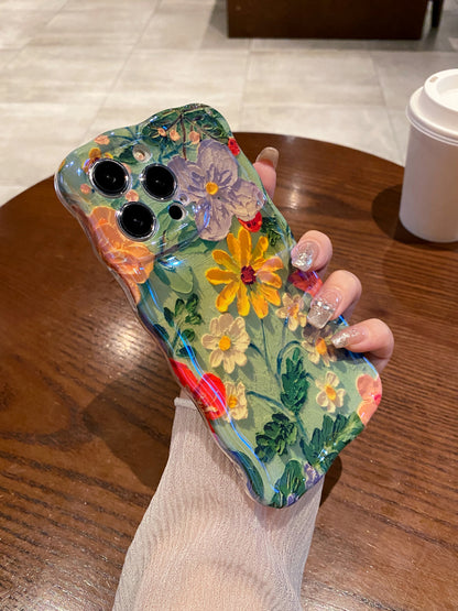 Green Meadow iPhone Case in hand