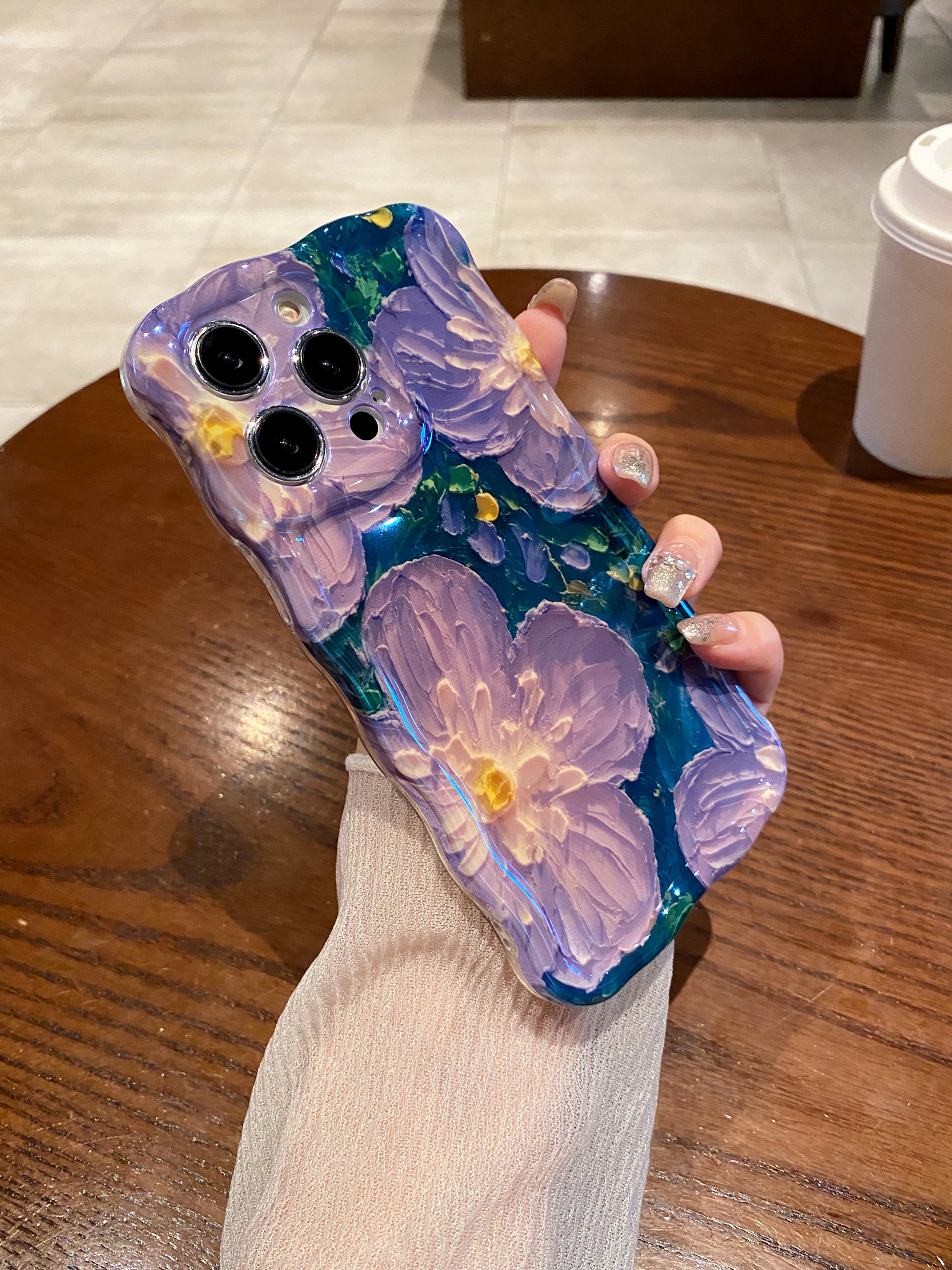 Monet Garden Purple iPhone Case in hand