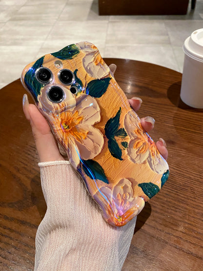 Golden Hour Peonies iPhone Case in hand
