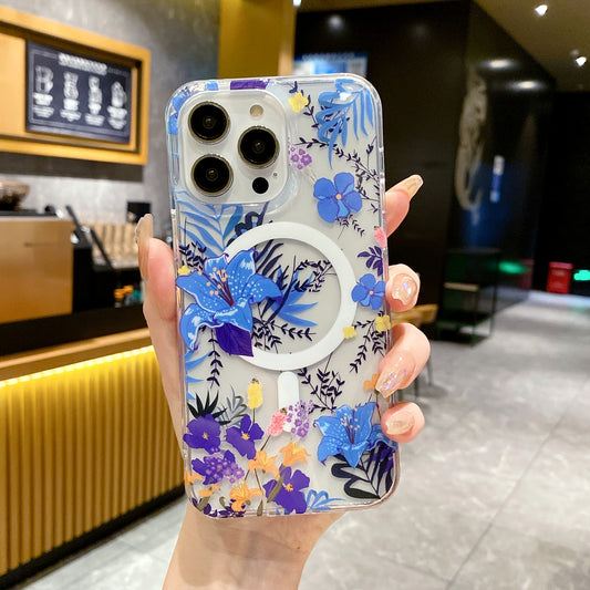Blue Lily iPhone Case with floral botanical design