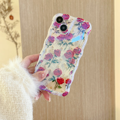 Red Roses White Hue iPhone case with red rose floral design