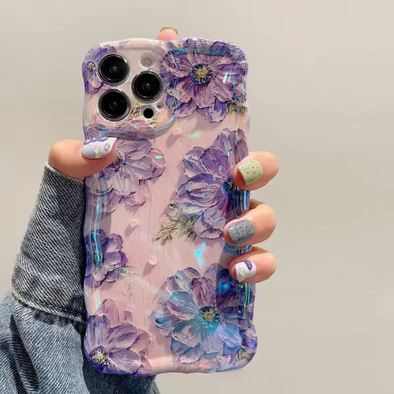 Asters Purple iPhone Case with floral botanical design