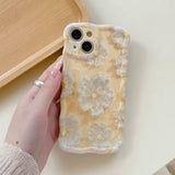 White Primrose Yellow iPhone case with floral design