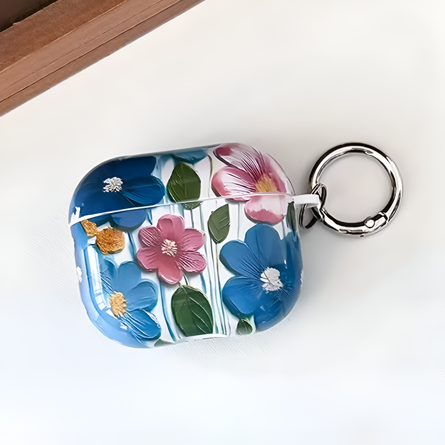 Pink & Blue Geraniums AirPod Case floral AirPods cover