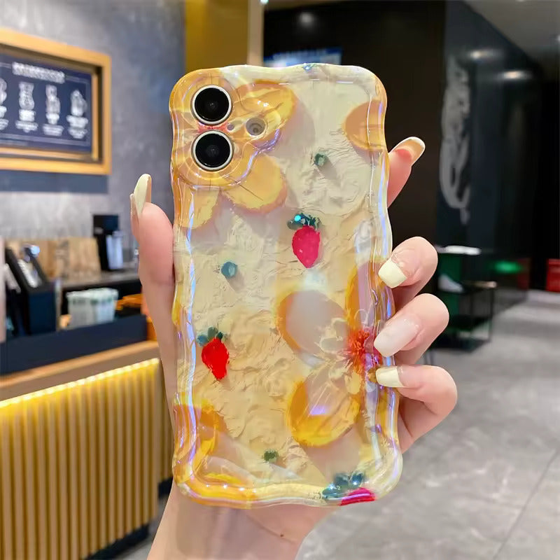 Yellow Daisies & Strawberries iPhone Case floral design