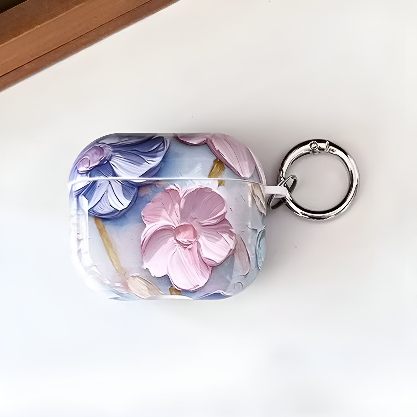 Blue & Pink Impatiens floral AirPod case cover