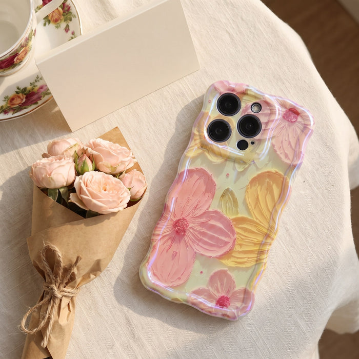 Pink and Yellow Gerbera Daisies case with roses and a card