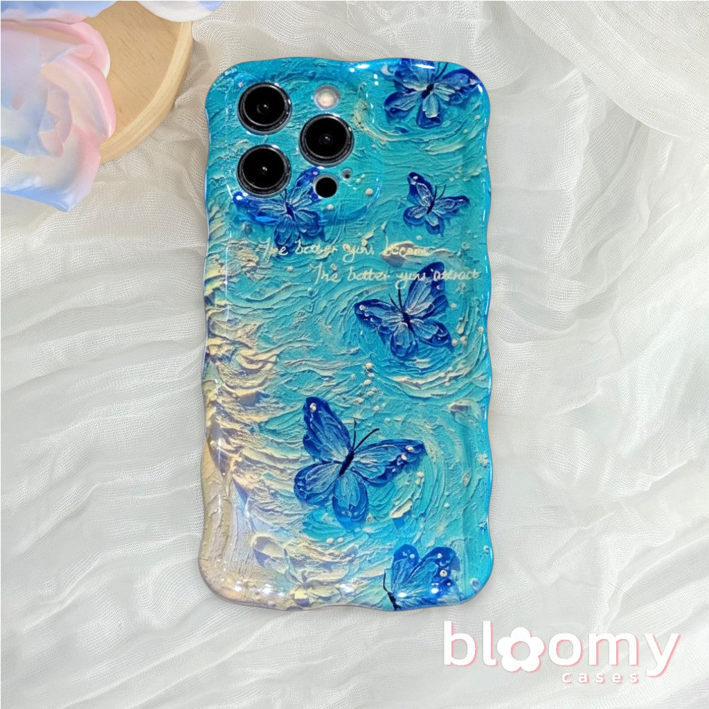 Blue Butterfly Ocean iPhone Case